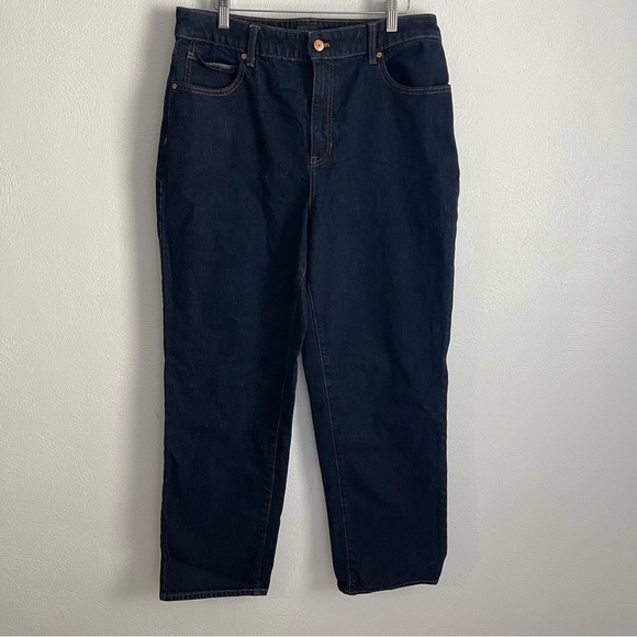 Talbots High Waist Relaxed Jeans 12 dark wash low-stretch 90s straight leg - Picture 1 of 11